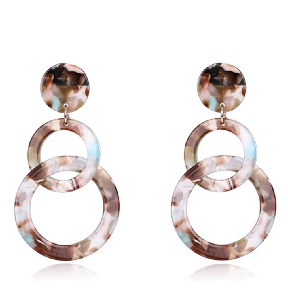 Acrylic Double Circle Earrings
